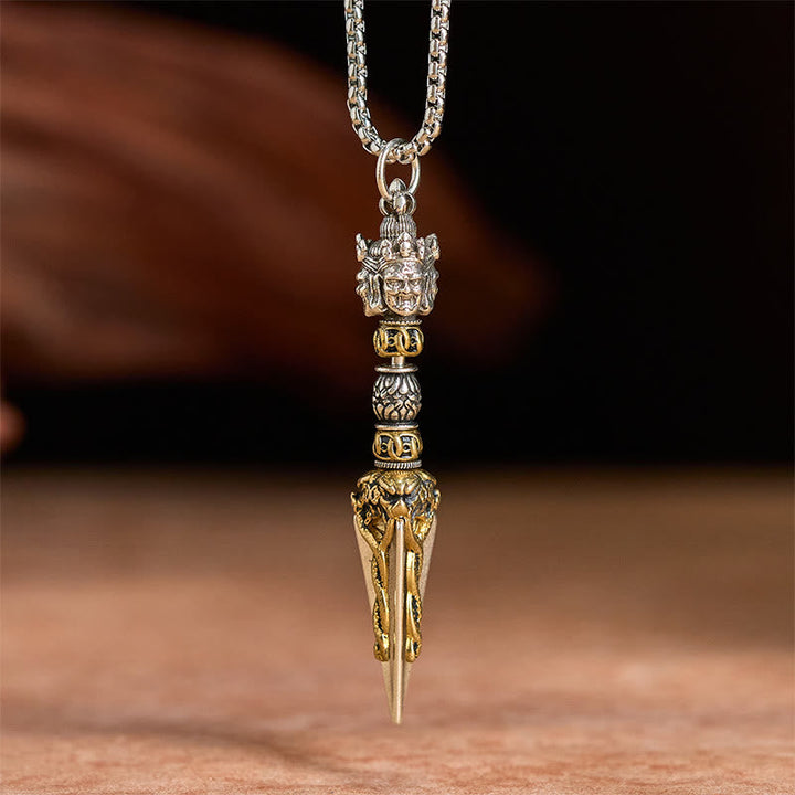 BWOOOH Tibetan Vajra Vajrakila Copper Healing Spiritual Power Necklace Pendant