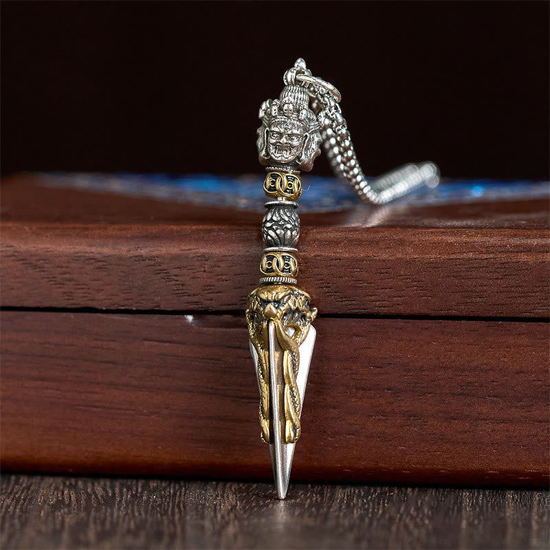 BWOOOH Tibetan Vajra Vajrakila Copper Healing Spiritual Power Necklace Pendant
