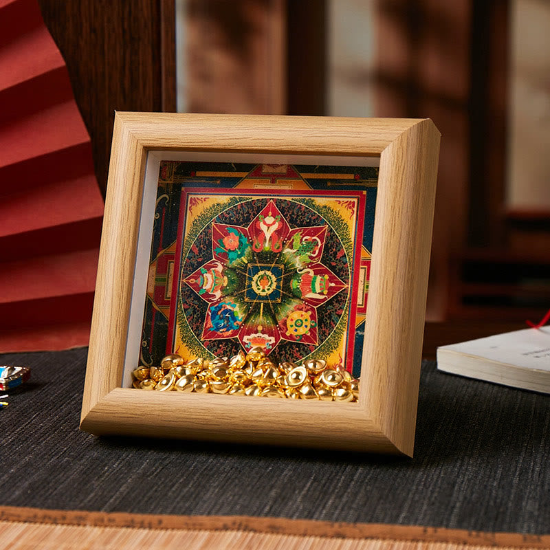 BWOOOH Tibetan thangka Buddhist painting - Tibetan Om Mani Padme Hum Golden In