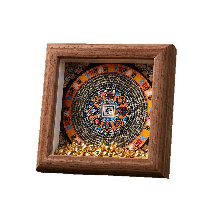 BWOOOH Tibetan thangka Buddhist painting - Tibetan Om Mani Padme Hum Golden In