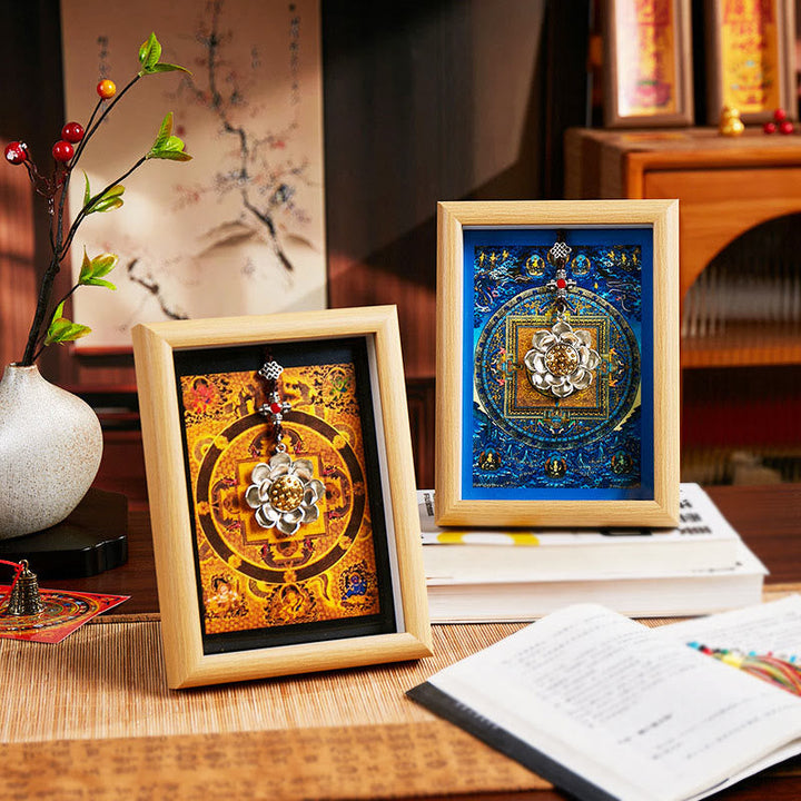 BWOOOH Tibetan thangka Buddhist painting - Lotus Golden Ingot Thangka Photo Fr