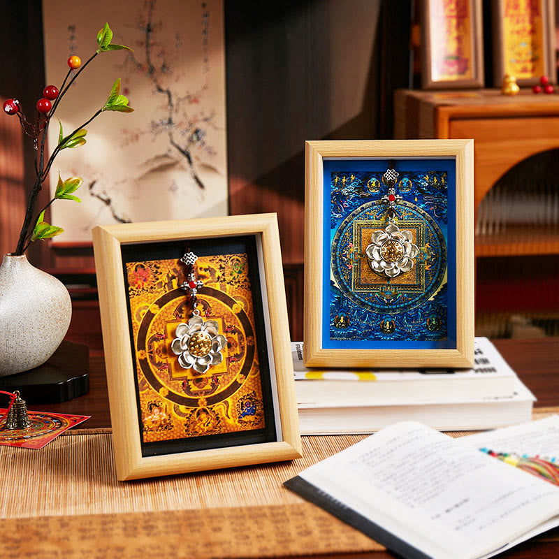 BWOOOH Tibetan thangka Buddhist painting - Lotus Golden Ingot Thangka Photo Fr