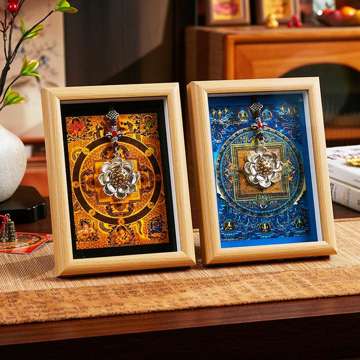 BWOOOH Tibetan thangka Buddhist painting - Lotus Golden Ingot Thangka Photo Fr