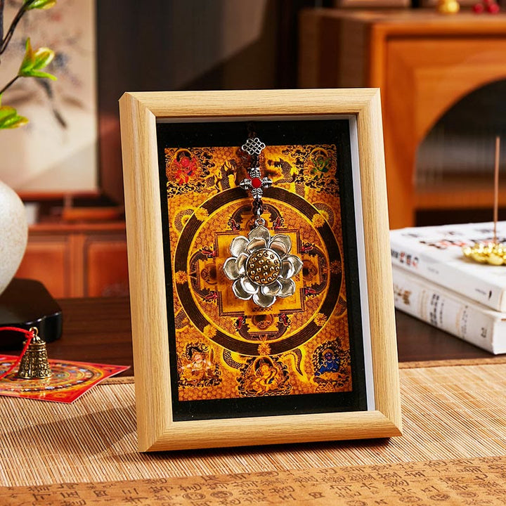 BWOOOH Tibetan thangka Buddhist painting - Lotus Golden Ingot Thangka Photo Fr