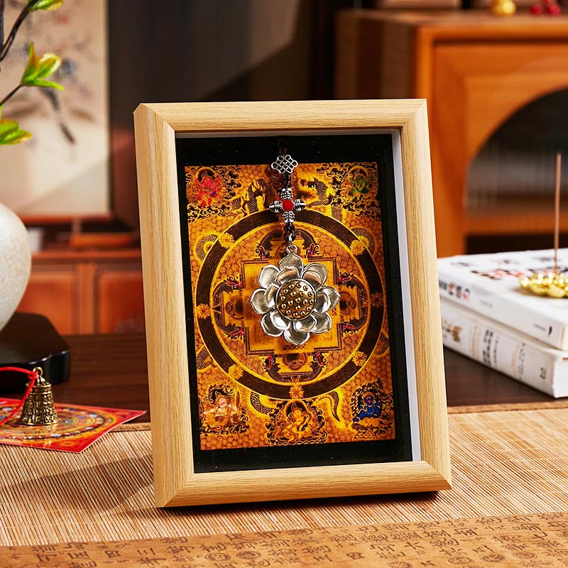 BWOOOH Tibetan thangka Buddhist painting - Lotus Golden Ingot Thangka Photo Fr