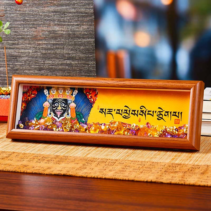 BWOOOH Tibetan thangka Buddhist painting - Om Mani Padme Hum Buddha Golden Ing