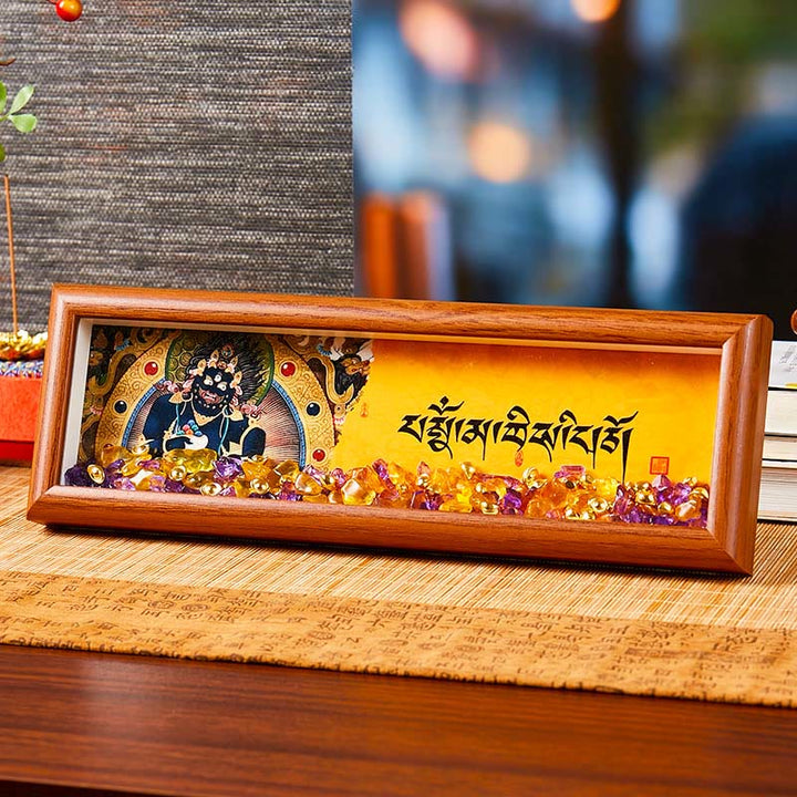 BWOOOH Tibetan thangka Buddhist painting - Om Mani Padme Hum Buddha Golden Ing