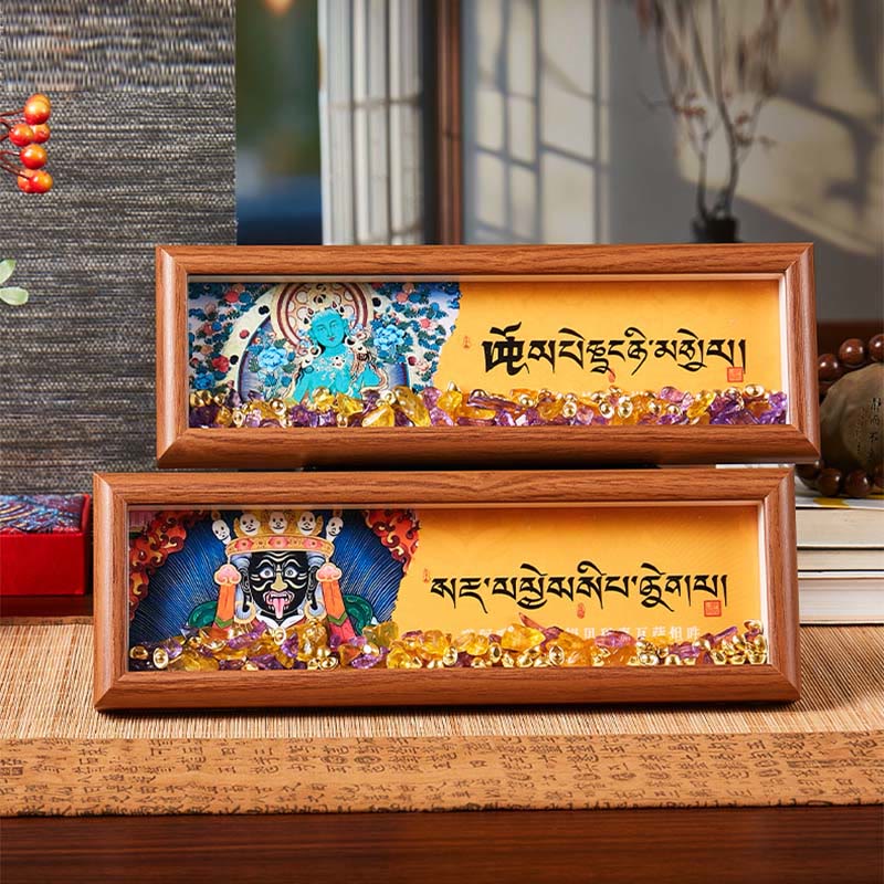 BWOOOH Tibetan thangka Buddhist painting - Om Mani Padme Hum Buddha Golden Ing