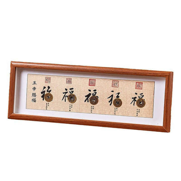 BWOOOH Tibetan thangka Buddhist painting - Fu Character Five-Emperor Coins Luc