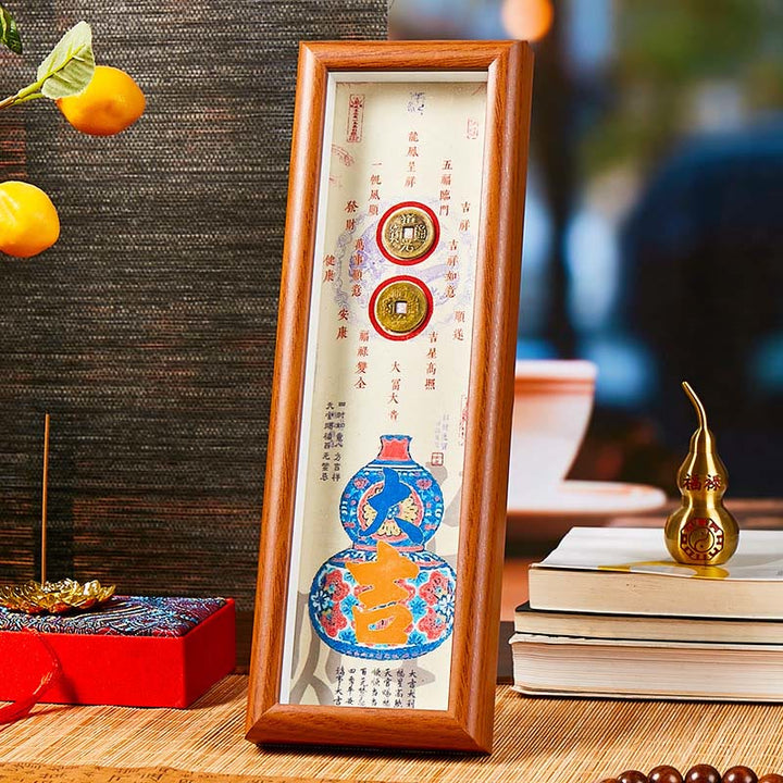 BWOOOH Tibetan thangka Buddhist painting - Fu Character Gourd Copper Coins Pho