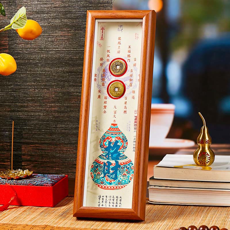 BWOOOH Tibetan thangka Buddhist painting - Fu Character Gourd Copper Coins Pho