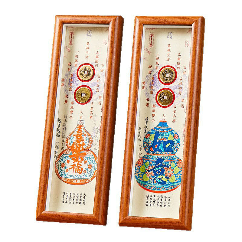 BWOOOH Tibetan thangka Buddhist painting - Fu Character Gourd Copper Coins Pho