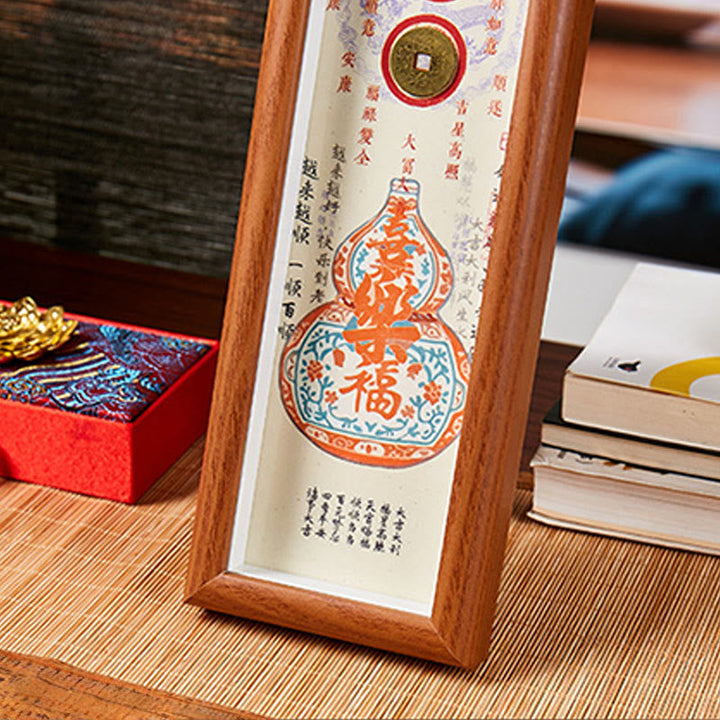 BWOOOH Tibetan thangka Buddhist painting - Fu Character Gourd Copper Coins Pho