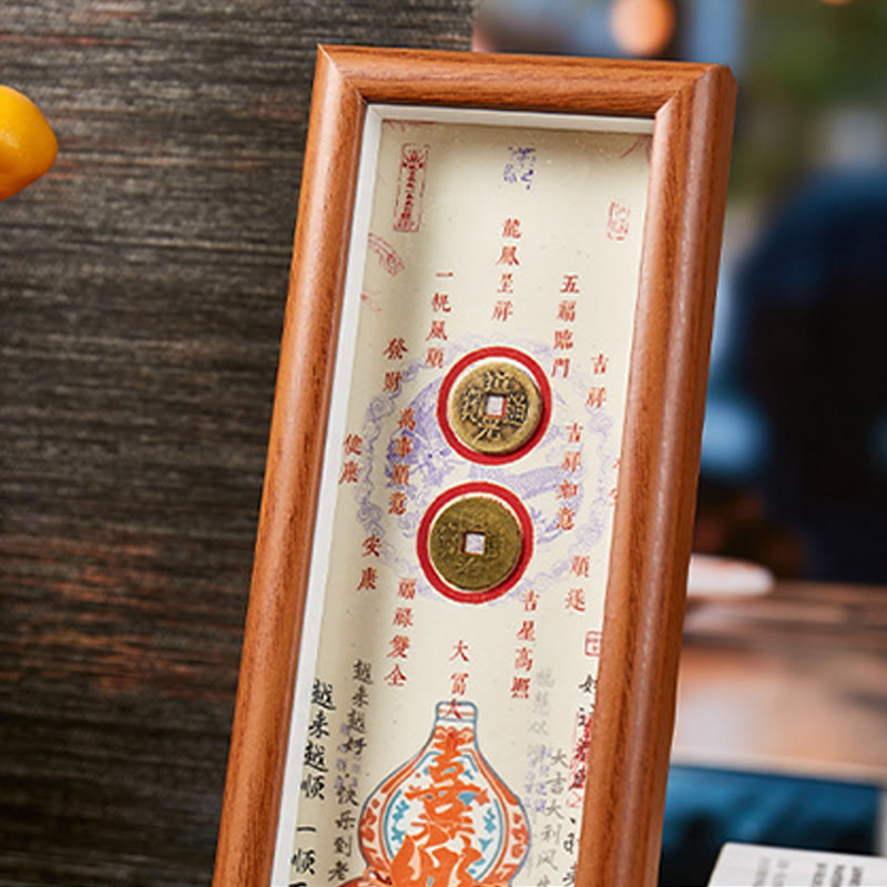 BWOOOH Tibetan thangka Buddhist painting - Fu Character Gourd Copper Coins Pho