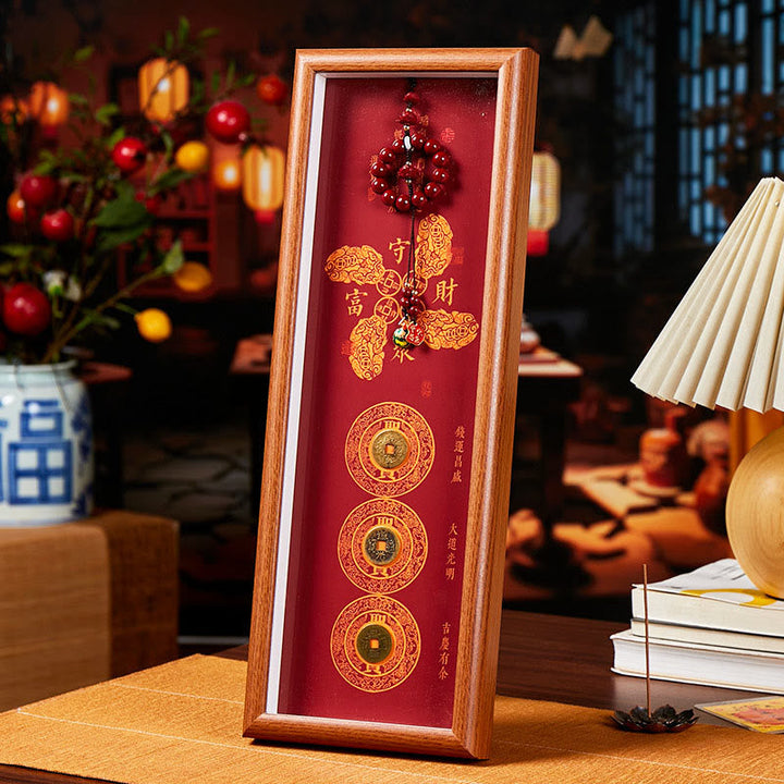 BWOOOH Tibetan thangka Buddhist painting - Copper Coins Cinnabar Attract Fortu