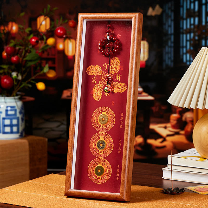 BWOOOH Tibetan thangka Buddhist painting - Copper Coins Cinnabar Attract Fortu