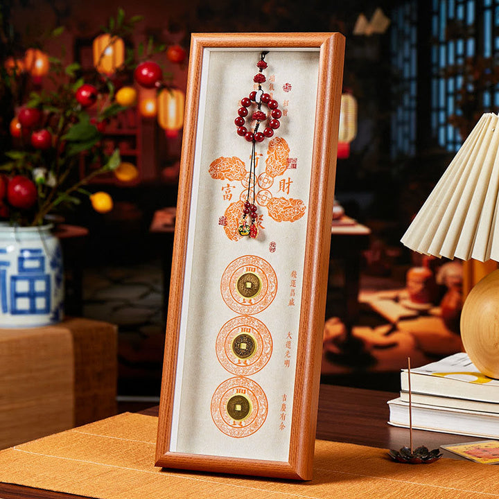 BWOOOH Tibetan thangka Buddhist painting - Copper Coins Cinnabar Attract Fortu