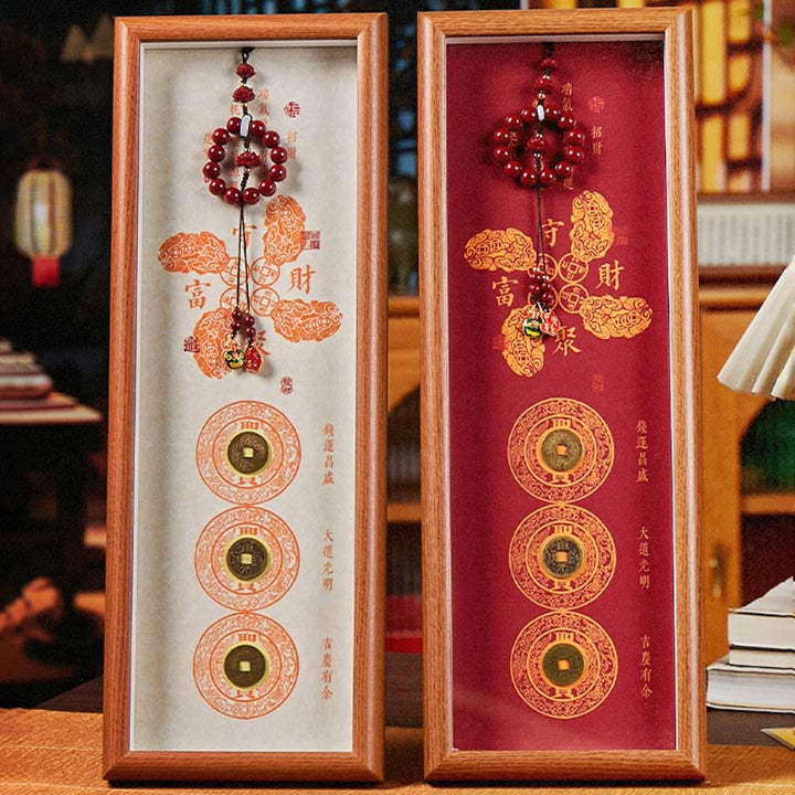 BWOOOH Tibetan thangka Buddhist painting - Copper Coins Cinnabar Attract Fortu