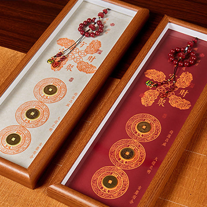 BWOOOH Tibetan thangka Buddhist painting - Copper Coins Cinnabar Attract Fortu