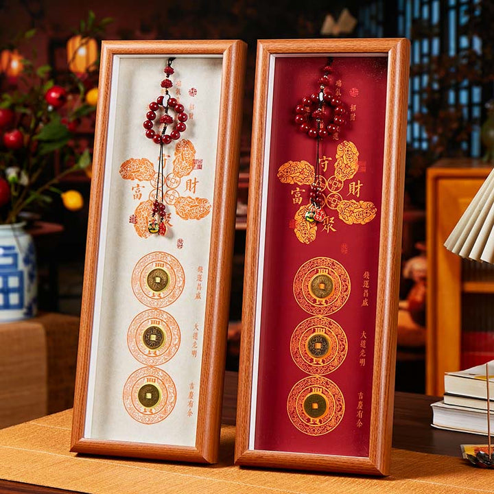 BWOOOH Tibetan thangka Buddhist painting - Copper Coins Cinnabar Attract Fortu