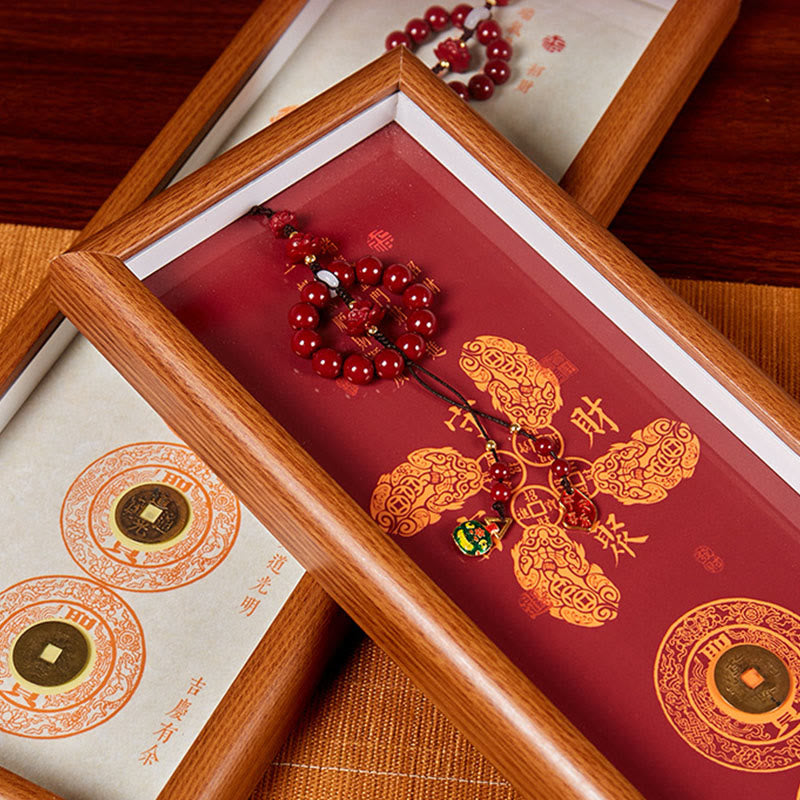 BWOOOH Tibetan thangka Buddhist painting - Copper Coins Cinnabar Attract Fortu