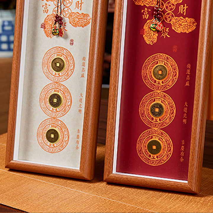 BWOOOH Tibetan thangka Buddhist painting - Copper Coins Cinnabar Attract Fortu