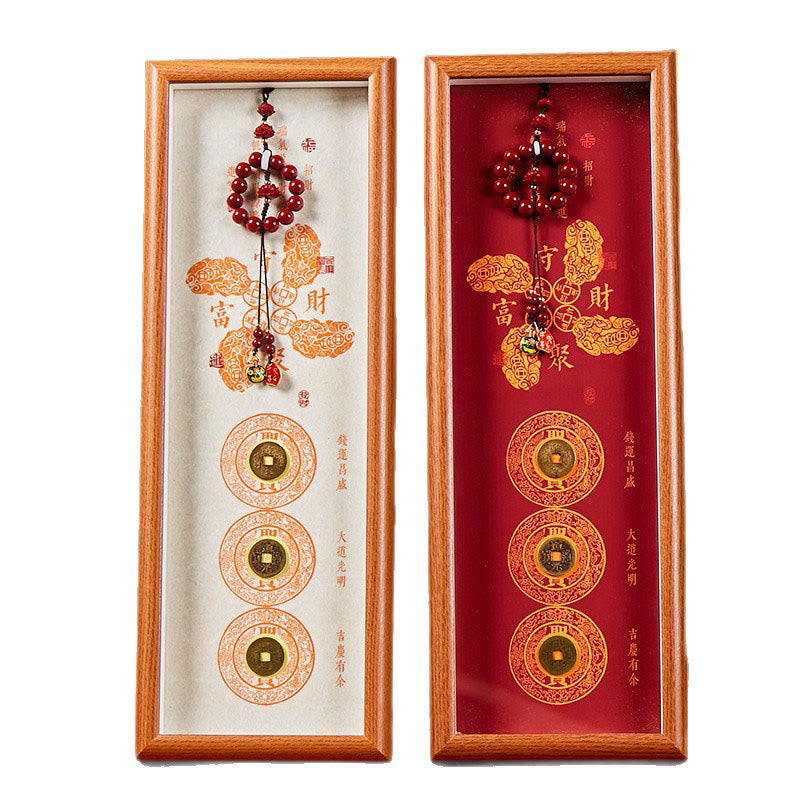 BWOOOH Tibetan thangka Buddhist painting - Copper Coins Cinnabar Attract Fortu