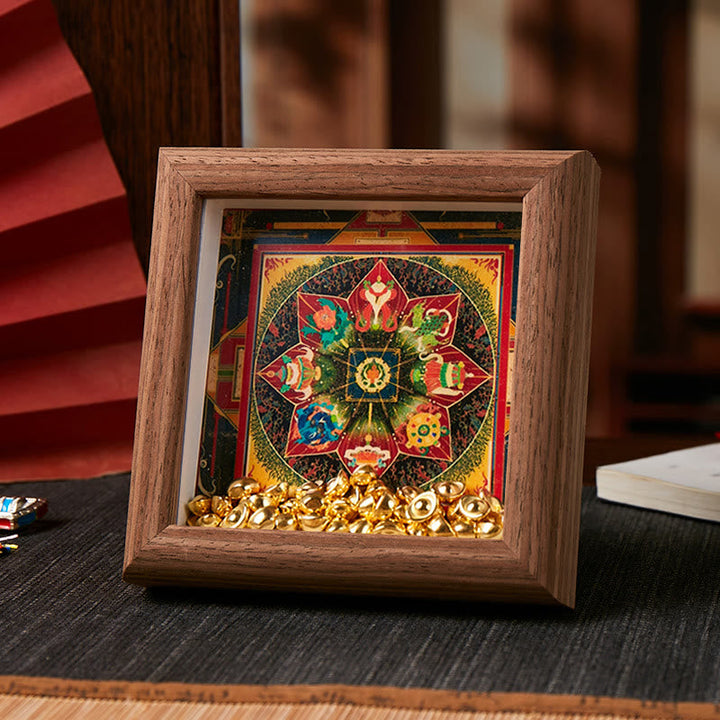 BWOOOH Tibetan thangka Buddhist painting - Tibetan Om Mani Padme Hum Golden In