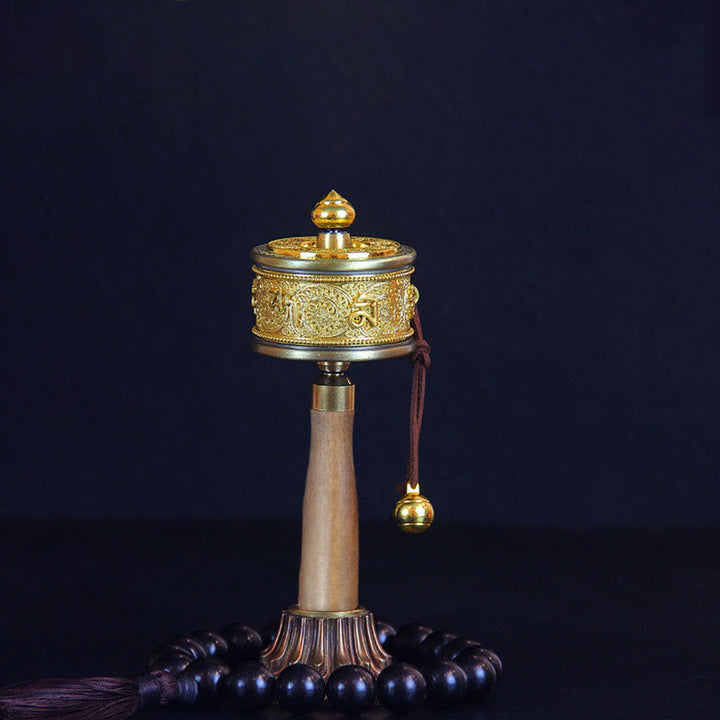 Buddha Stones Tibetan Lucky Prayer Wheel Six True Words Decoration