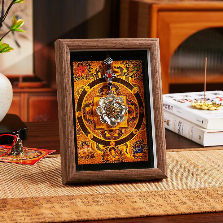 BWOOOH Tibetan thangka Buddhist painting - Lotus Golden Ingot Thangka Photo Fr