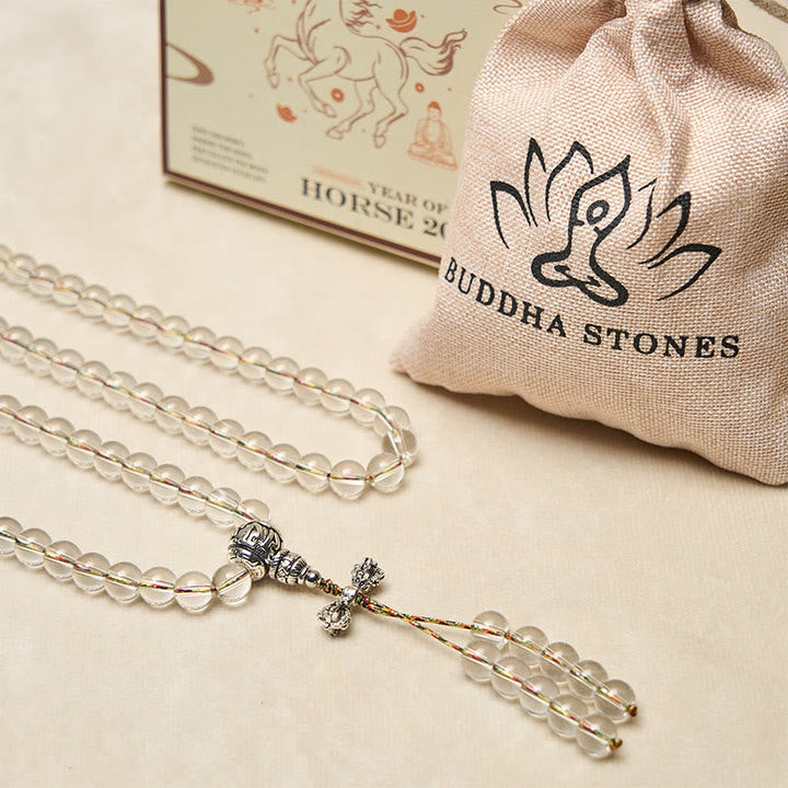 Buddha Stones Vajra Charm Liuli 108 Beads Spiritual Power Strength Mala