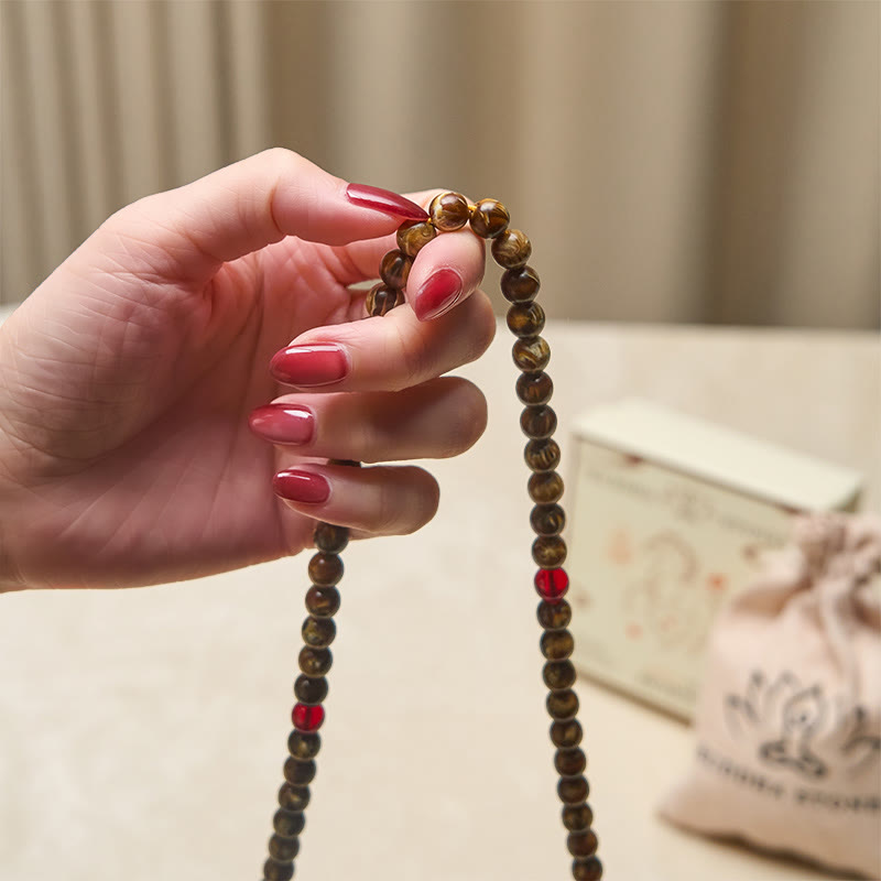 Buddha Stones 108 Beads Multicolored Amber Gourd Charm Mala