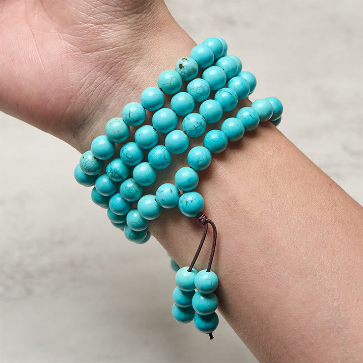 Buddha Stones 108 Beads Turquoise Wisdom Balance Mala
