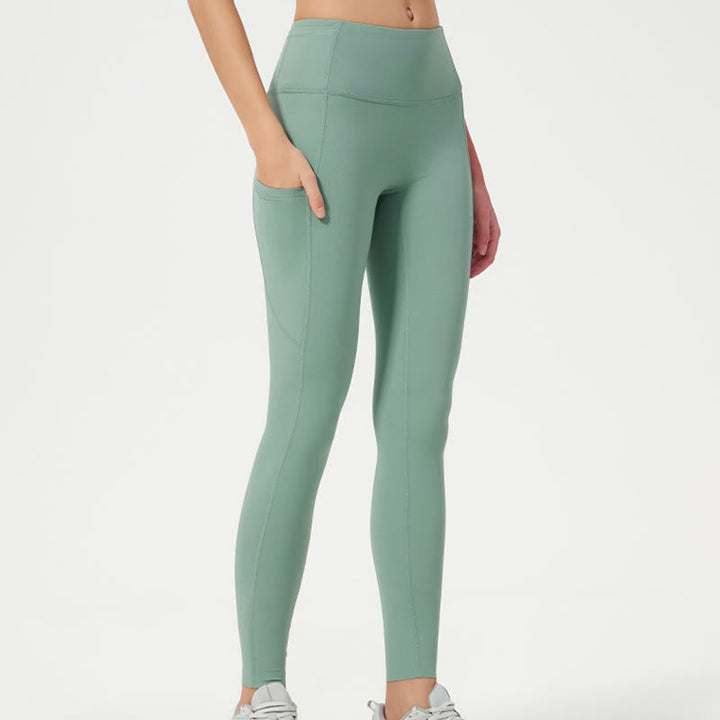 BWOOOH printed yoga leggings - Solid Color High Waist Sports Fitness Le