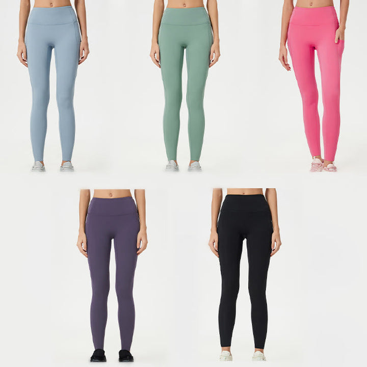BWOOOH printed yoga leggings - Solid Color High Waist Sports Fitness Le