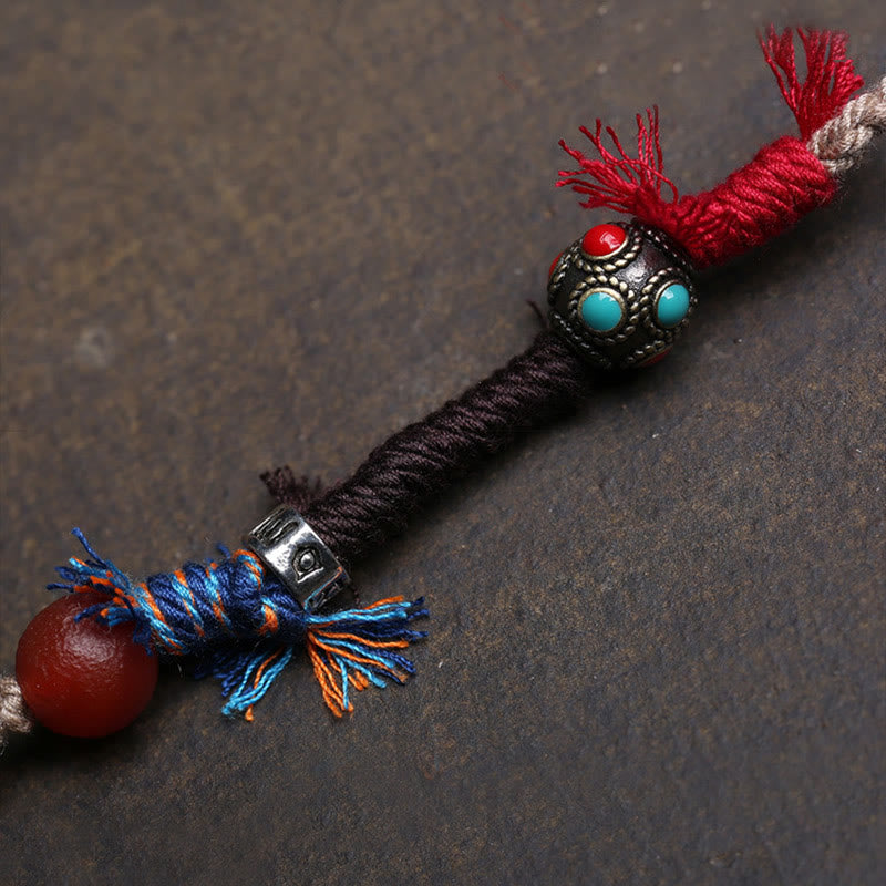 BWOOOH Copper Turquoise Dzi Bead Luck Necklace Pendants