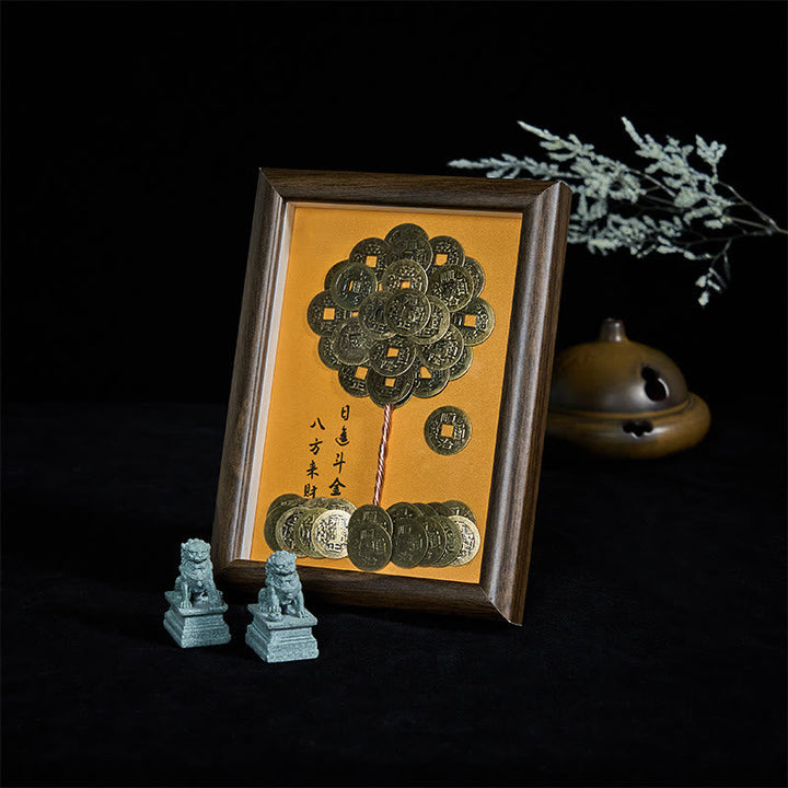 BWOOOH Tibetan thangka Buddhist painting - Five-Emperor Coins Tree Attract For