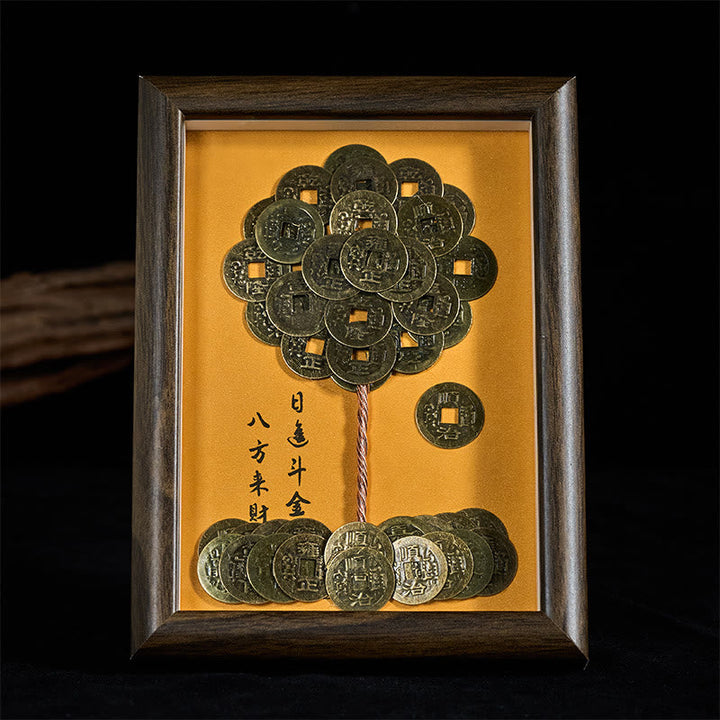 BWOOOH Tibetan thangka Buddhist painting - Five-Emperor Coins Tree Attract For