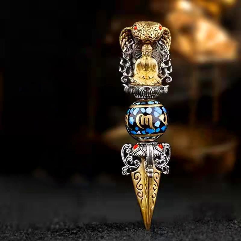 BWOOOH Tibetan Om Mani Padme Hum Buddha Wealth Rotation Necklace Vajra Pendant