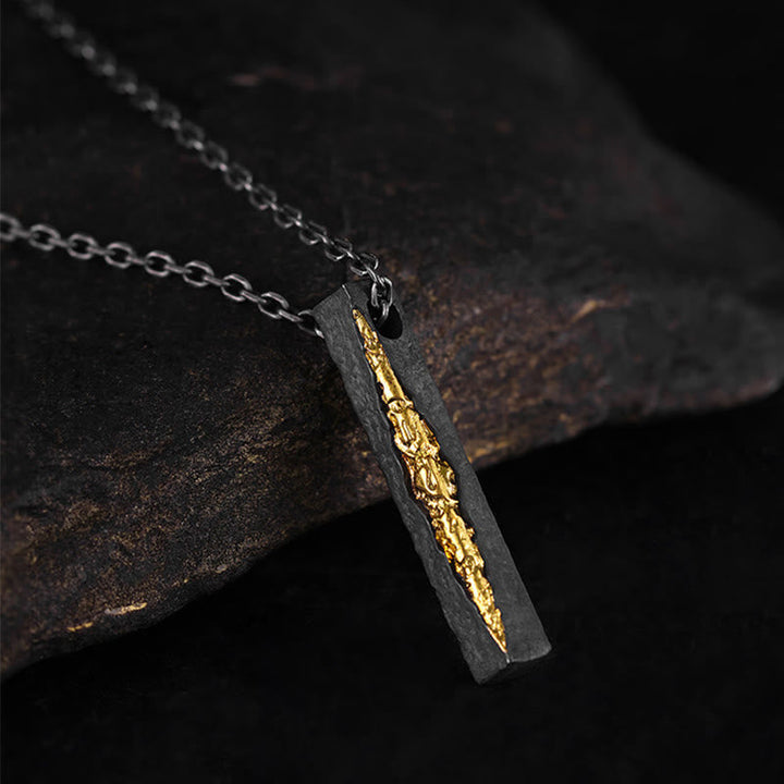 BWOOOH 999 Sterling Silver 999 Gold Om Mani Padme Hum Wisdom Necklace Pendant