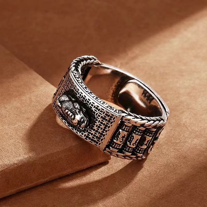 BWOOOH Lucky FengShui PiXiu Wealth Prayer Wheels Couple Ring