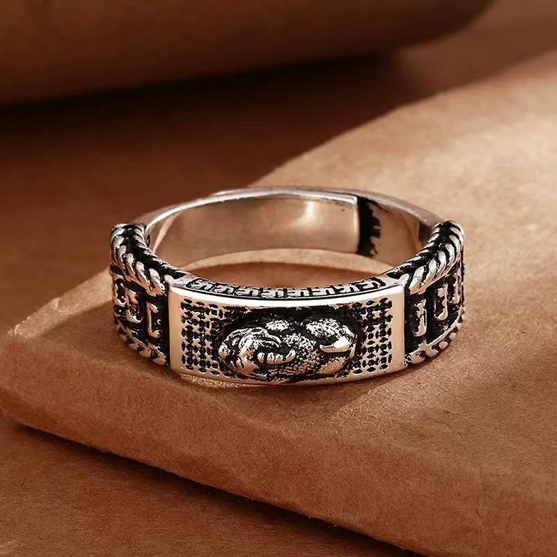 BWOOOH Lucky FengShui PiXiu Wealth Prayer Wheels Couple Ring