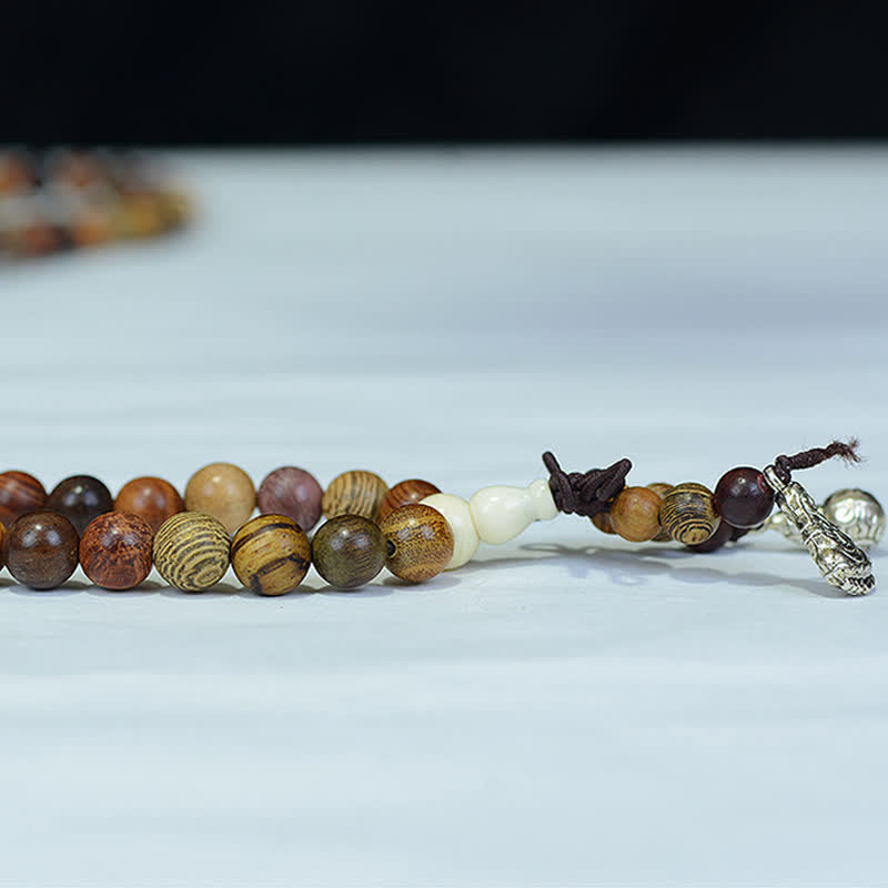 Buddha Stones 108 Beads Multi-Tone Natural Wood Calm Energy Mala