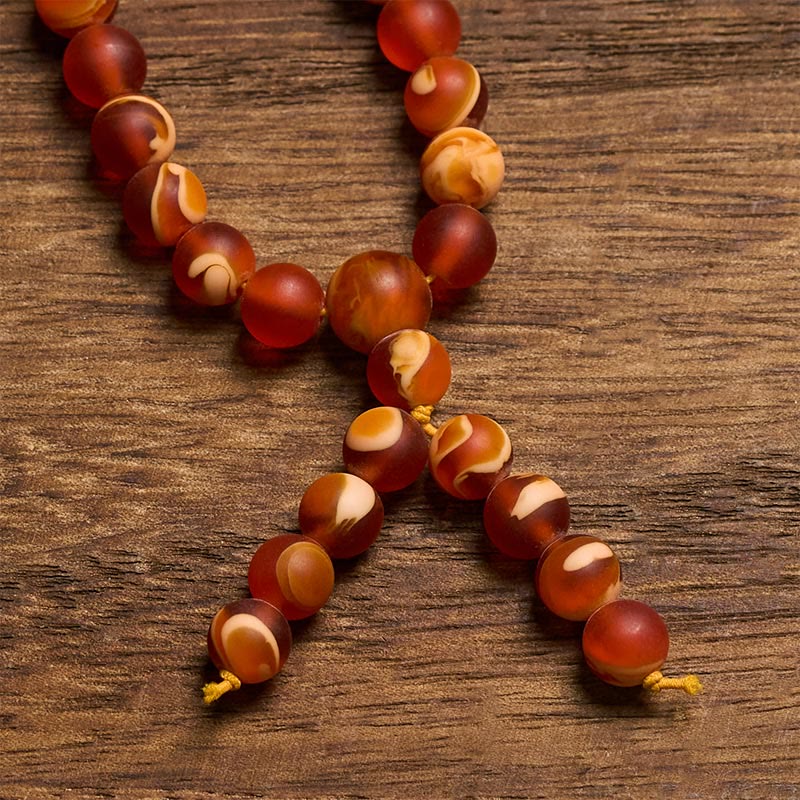 BWOOOH 108 Tibetan Amber Round Beads Clear Anxiety Mala