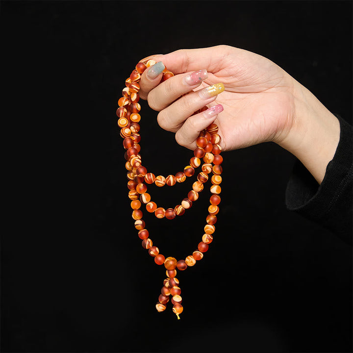 BWOOOH 108 Tibetan Amber Round Beads Clear Anxiety Mala