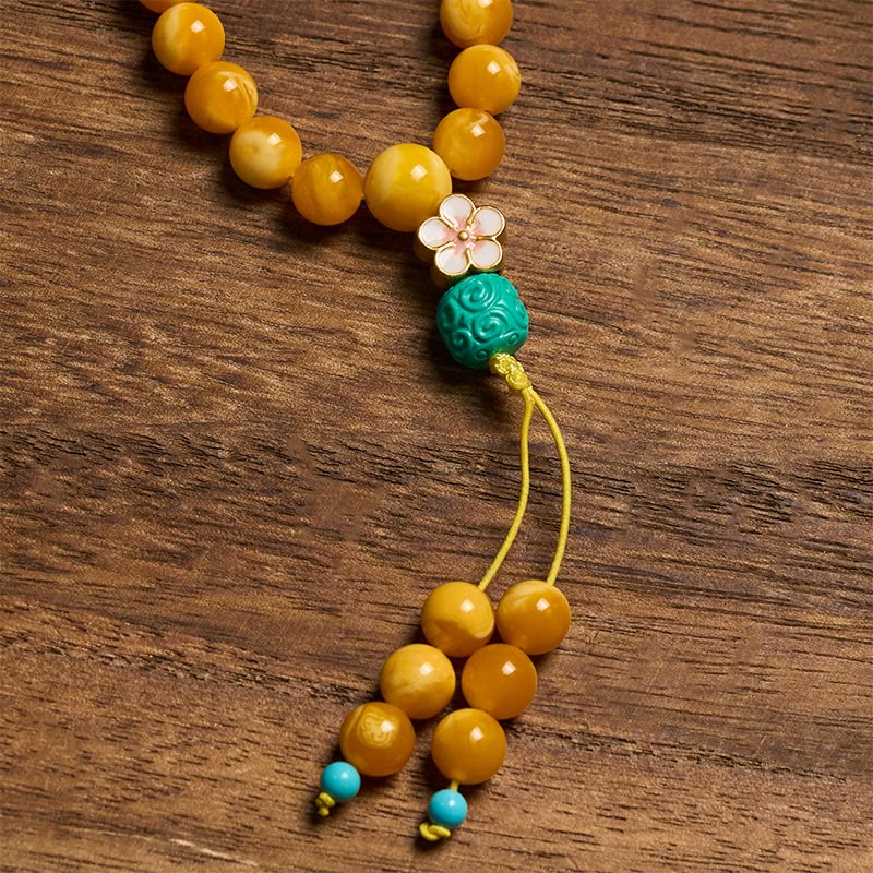 Buddha Stones 108 Beads Tibetan Amber Om Mani Padme Hum Mala