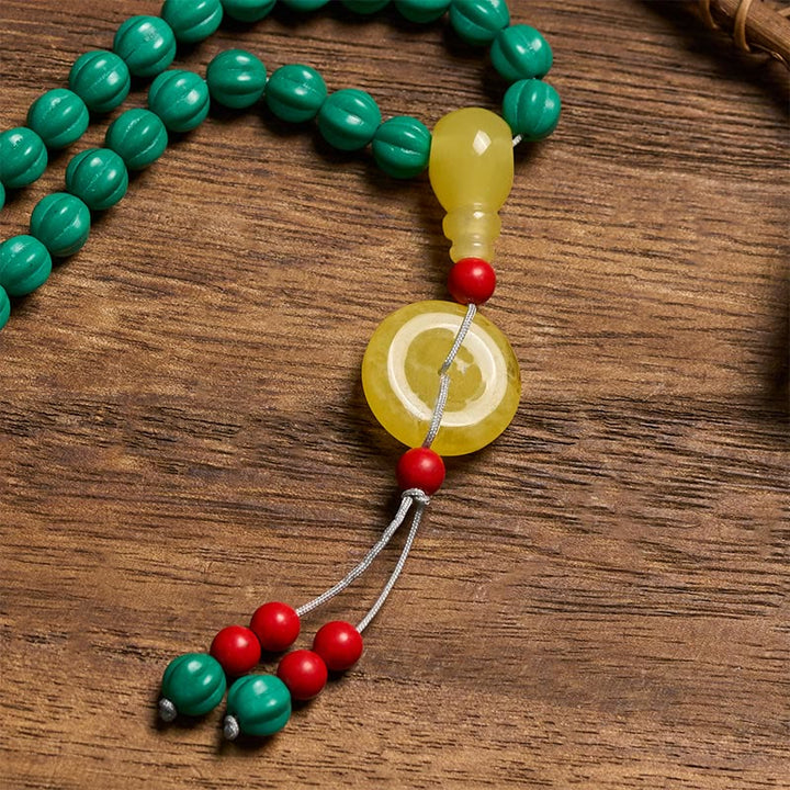 Buddha Stones Tibetan 108 Beads Turquoise Pumpkin Beads Dzi Bead Positive Thinking Mala