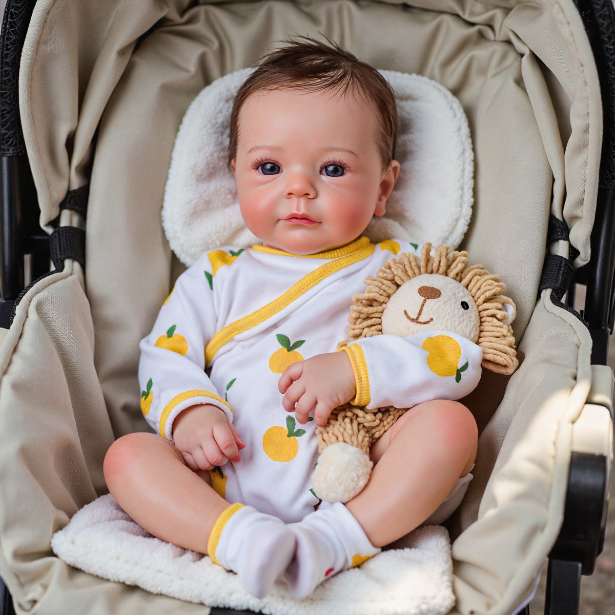 18" Lifelike Reborn Baby Girl Marisin Has Realistic Skin Blue Eyes and Brown Hair