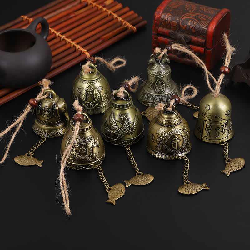BWOOOH Feng Shui Buddha Koi Fish Dragon Elephant Wind Chime Bell Luck Wall Hanging Deco | spiritual healing bracelet