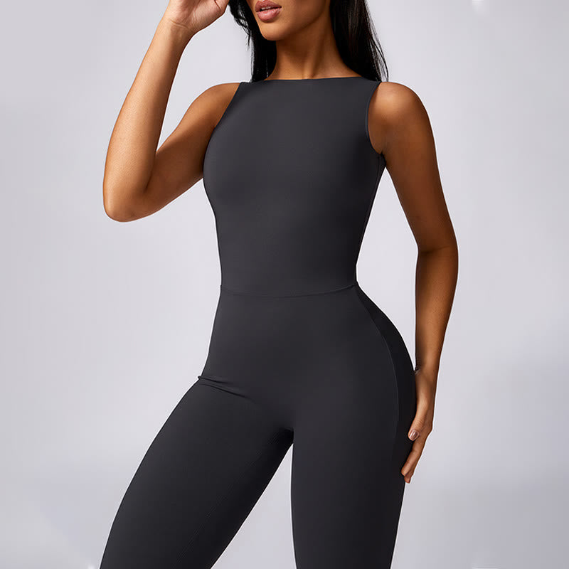 BWOOOH printed yoga pants - Women Casual Sleeveless Jumpsuit Flare P
